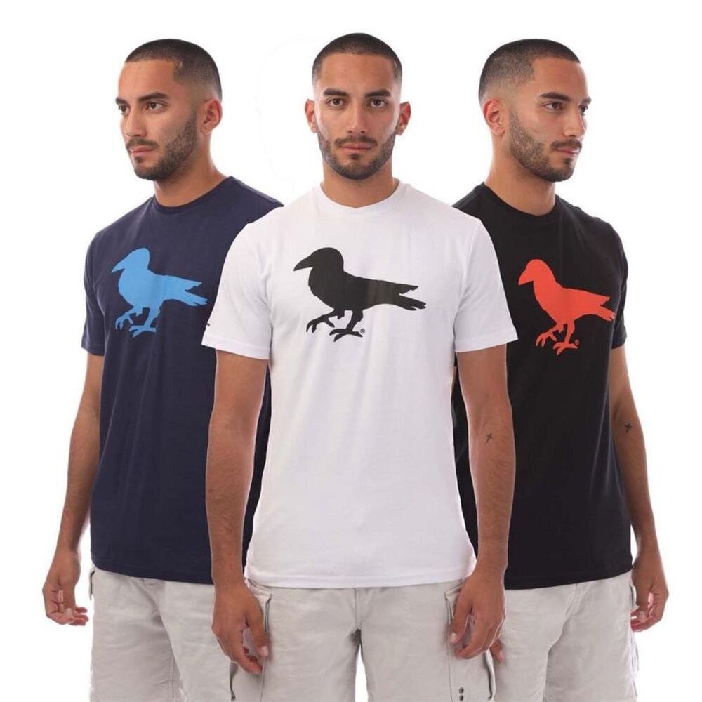 Modern Amusement Mens Cali Crown Cotton T-Shirt (Pack of 3) / Black/White